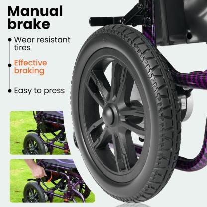 Silla de ruedas eléctrica para adultos, plegable, con doble motor de 360 ​​W, autonomía de hasta 15 millas, velocidad máxima de 4 MPH y capacidad de carga de hasta 286 libras.